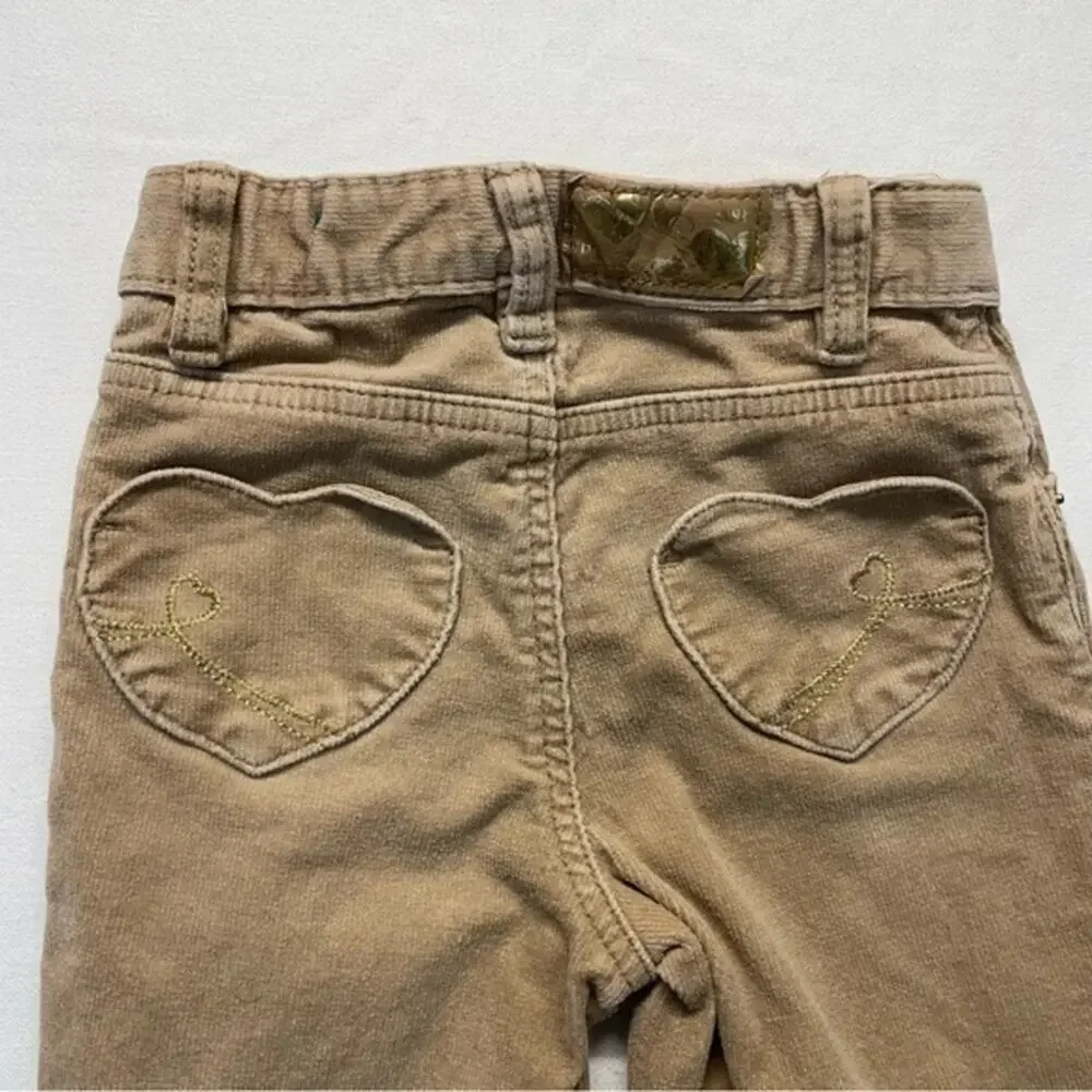 Corduroy Pants Girls Size 4T tan khaki gold